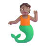 Merperson: Medium Skin Tone Emoji 🧜🏽 image - Microsoft 3D Fluent style