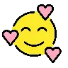 Uśmiechnięta twarz z uśmiechniętymi oczami i trzema sercami Emoji 🥰 image - OpenMoji style