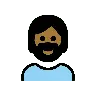 Person: Medium-Dark Skin Tone, Beard Emoji 🧔🏾 image - OpenMoji style