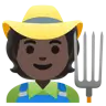 Farmer: Dark Skin Tone Emoji 🧑🏿‍🌾 image - Google Noto Color style