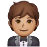 Person In Tuxedo: Medium Skin Tone Emoji 🤵🏽 image - Samsung style