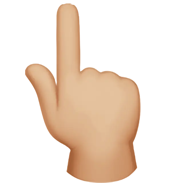 Backhand Index Pointing Up: Medium-Light Skin Tone