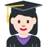 Woman Student: Light Skin Tone Emoji 👩🏻‍🎓 image - Twitter / X (Twemoji) style