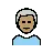 Man: Medium Skin Tone, White Hair