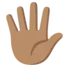 Hand With Fingers Splayed: Medium Skin Tone Emoji 🖐🏽 image - Google Noto Color style