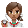 Woman Health Worker: Medium Skin Tone Emoji 👩🏽‍⚕️ image - WhatsApp style