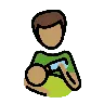Man Feeding Baby: Medium Skin Tone Emoji 👨🏽‍🍼 image - OpenMoji style