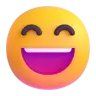 Emoji Volto sorridente con la bocca aperta e gli occhi sorridenti 😄 image - Microsoft 3D Fluent style