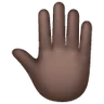 Raised Back Of Hand: Dark Skin Tone Emoji 🤚🏿 image - Samsung style
