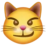 หน้าแมวด้วยรอยยิ้มเบี้ยว Emoji 😼 image - WhatsApp style