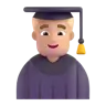 Man Student: Medium-Light Skin Tone Emoji 👨🏼‍🎓 image - Microsoft 3D Fluent style