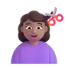 Woman Getting Haircut: Medium Skin Tone Emoji 💇🏽‍♀️ image - Microsoft 3D Fluent style