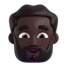 Man: Dark Skin Tone, Beard Emoji 🧔🏿‍♂️ image - Microsoft 3D Fluent style