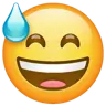 Emoji Volto sorridente con bocca aperta e sudore freddo 😅 image - WhatsApp style