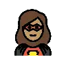 Woman Superhero: Medium Skin Tone Emoji 🦸🏽‍♀️ image - OpenMoji style