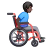 Man In Manual Wheelchair Facing Right: Dark Skin Tone Emoji 👨🏿‍🦽‍➡️ image - Samsung style
