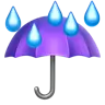 Yağmur damlaları ile şemsiye Emoji ☔ image - Apple style