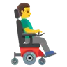 Man In Motorized Wheelchair Facing Right Emoji 👨‍🦼‍➡️ image - Google Noto Color style