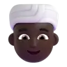 Woman Wearing Turban: Dark Skin Tone Emoji 👳🏿‍♀️ image - Microsoft 3D Fluent style