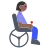 Woman In Motorized Wheelchair: Medium-Dark Skin Tone