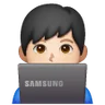Man Technologist: Light Skin Tone Emoji 👨🏻‍💻 image - Samsung style