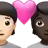 Couple With Heart: Person, Person, Light Skin Tone, Dark Skin Tone