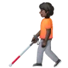 Person With White Cane: Dark Skin Tone Emoji 🧑🏿‍🦯 image - Samsung style