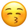 Emoji Baciare la faccia con gli occhi chiusi 😚 image - Apple style