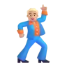 Man Dancing: Medium-Light Skin Tone Emoji 🕺🏼 image - Microsoft 3D Fluent style