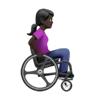 Woman In Manual Wheelchair Facing Right: Dark Skin Tone Emoji 👩🏿‍🦽‍➡️ image - Apple style