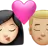 Kiss: Woman, Man, Light Skin Tone, Medium-Light Skin Tone