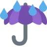 Yağmur damlaları ile şemsiye Emoji ☔ image - Twitter / X (Twemoji) style