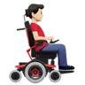 Man In Motorized Wheelchair Facing Right: Light Skin Tone Emoji 👨🏻‍🦼‍➡️ image - Apple style