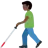 Man With White Cane: Dark Skin Tone
