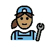 Woman Mechanic: Medium Skin Tone Emoji 👩🏽‍🔧 image - OpenMoji style