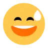 Emoji Volto sorridente con bocca aperta e sudore freddo 😅 image - Tossface style
