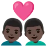 Couple With Heart: Man, Man, Light Skin Tone, Dark Skin Tone Emoji 👨🏻‍❤️‍👨🏿 image - Google Noto Color style
