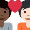 Couple With Heart: Person, Person, Dark Skin Tone, Light Skin Tone Emoji 🧑🏿‍❤️‍🧑🏻 image - Twitter / X (Twemoji) style