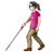 Woman With White Cane: Light Skin Tone