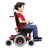 Man In Motorized Wheelchair Facing Right: Light Skin Tone