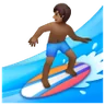 Man Surfing: Medium-Dark Skin Tone Emoji 🏄🏾‍♂️ image - Samsung style