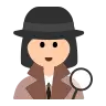 Woman Detective: Light Skin Tone Emoji 🕵🏻‍♀️ image - Tossface style