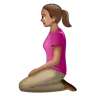 Woman Kneeling: Medium Skin Tone Emoji 🧎🏽‍♀️ image - WhatsApp style