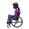 Woman In Manual Wheelchair: Dark Skin Tone Emoji 👩🏿‍🦽 image - Apple style