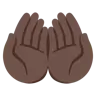 Palms Up Together: Dark Skin Tone Emoji 🤲🏿 image - Google Noto Color style