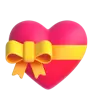Эмодзи Сердце с бантиком 💝 image - Microsoft 3D Fluent style