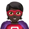 Superhero: Dark Skin Tone Emoji 🦸🏿 image - Apple style