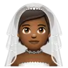 Person With Veil: Medium-Dark Skin Tone Emoji 👰🏾 image - WhatsApp style