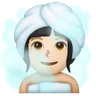 Woman In Steamy Room: Light Skin Tone Emoji 🧖🏻‍♀️ image - Samsung style