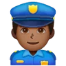 Man Police Officer: Medium-Dark Skin Tone Emoji 👮🏾‍♂️ image - Samsung style